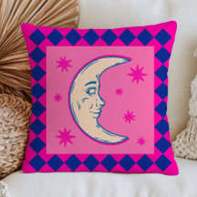 Bohemischer Halbmond Hot Pink & Blau Himmelskörper