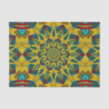 Bohemischer Hippie Blue Yellow Floral Ethnic Triba
