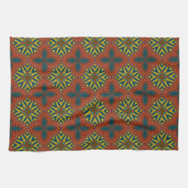 Bohemischer Hippie Red Blue Yellow Cooler Ethnic-T Geschirrtuch