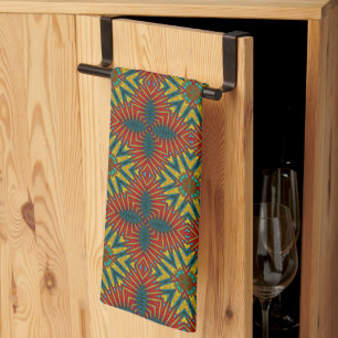 Bohemischer Hippie Red Blue Yellow Cooler Ethnic-T Geschirrtuch