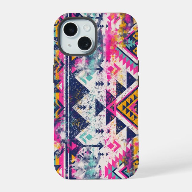 Bohemischer Inspirierter Fall iPhone 15 Hülle (Rückseite)