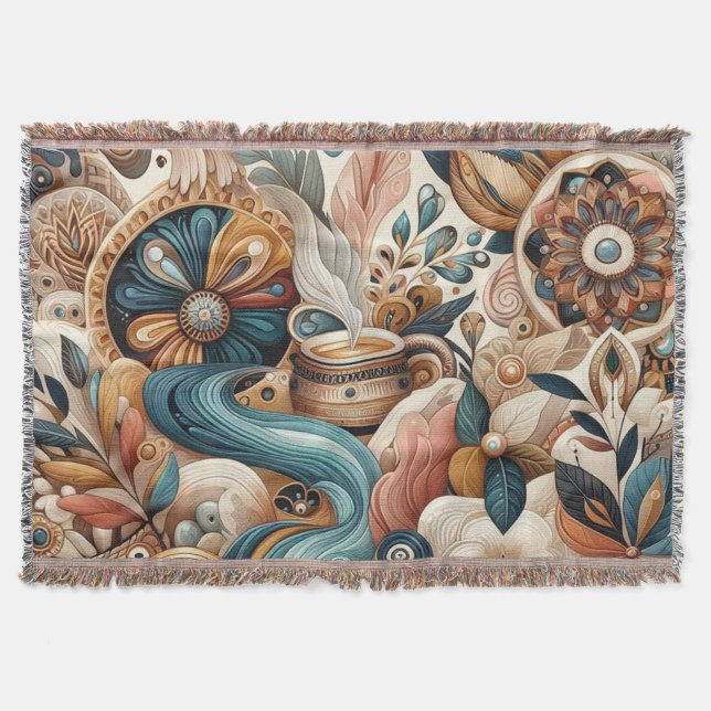 Bohemischer Mix aus aquamarinen, magentafarbenen,  Decke (Vorderseite)