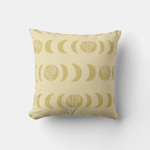 Bohemischer Mond Phase Kakteen Throw Kissen