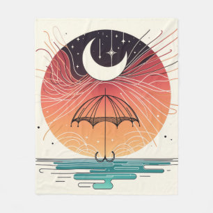 Bohemischer Mond und magischer Regen Fleecedecke