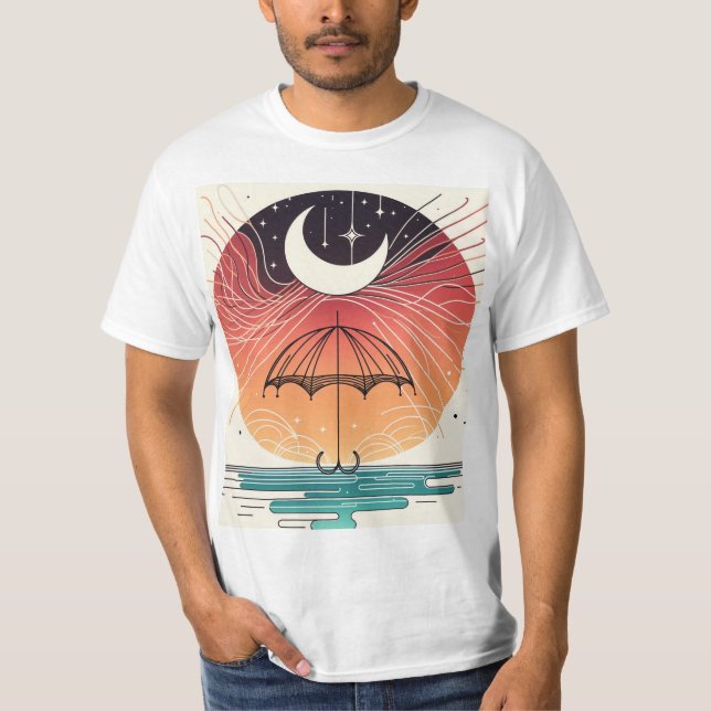 Bohemischer Mond und magischer Regen T-Shirt (Vorderseite)