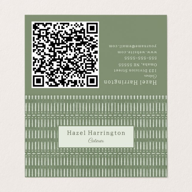 Bohemischer QR-Code für gefaltete Visitenkartensei Visitenkarten (Außenseite Aufgefaltet)