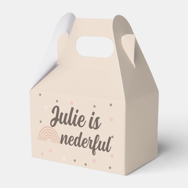 Bohemischer Regenbogen Erster Geburtstag Einziger  Geschenkschachtel (Vorderseite)