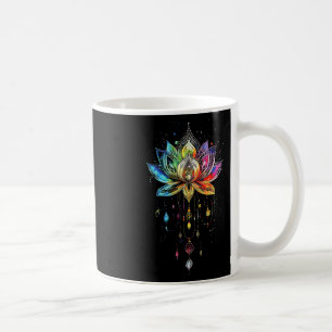 Bohemischer Regenbogen-Lotusblumen-Yoga-Lotusblume Kaffeetasse