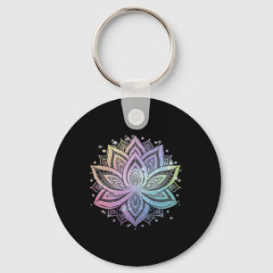 Bohemischer Regenbogen-Lotusblumen-Yoga Lotusblume Schlüsselanhänger