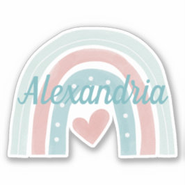 Bohemischer Regenbogen über Monogramm Aufkleber