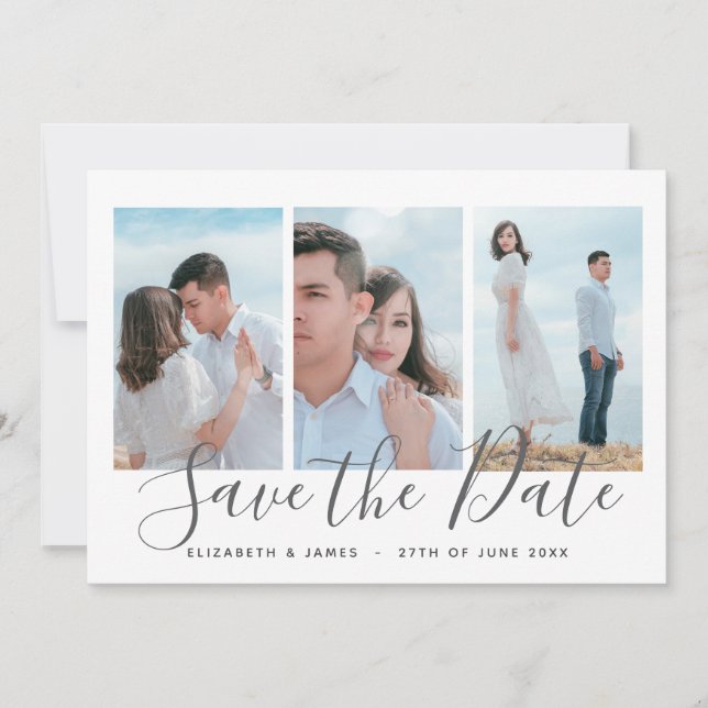 Bohemischer Save the Date-Beach-Hochzeitsempfang Date (Vorderseite)