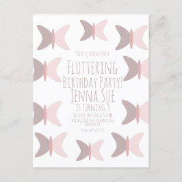 Bohemischer Schmetterling Pastel Pink zum Geburtst Postkarte