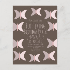Bohemischer Schmetterling Pastel Pink zum Geburtst Postkarte