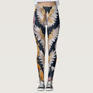 Bohemischer Schmetterling und Feather-T - Shirt Leggings