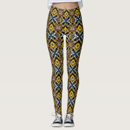 Bohemischer Schmetterling und Sonnenblumenmuster a Leggings