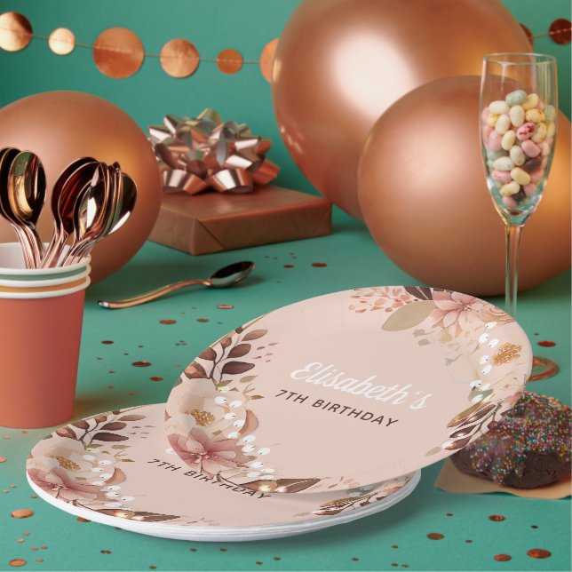 Bohemischer Slumber Pajama Party Personalisiert Pappteller (Multi)