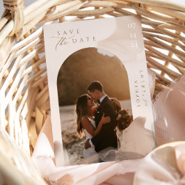 Bohemischer Soft Natural Foto Arch Save the Date Einladung