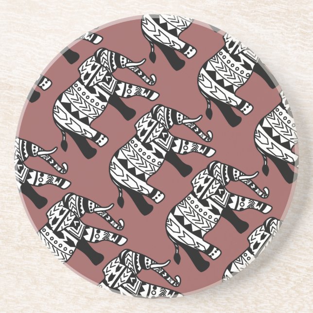 Bohemischer Stammes- Elefant Untersetzer (Vorne)