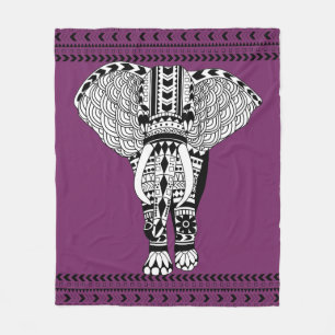 Bohemischer Stammes- Geo Elefant Fleecedecke