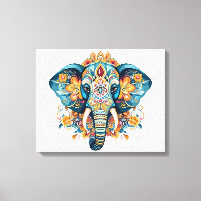 Bohemischer Stilelephant Leinwanddruck (Vorderseite)