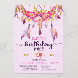 Bohemischer Ureinwohner-Traum-Fänger-Geburtstag Einladung