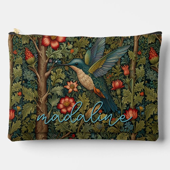 Bohemischer Vintager Kolibri personalisieren Zubehörtasche (Vorderseite)