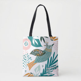 Bohemischer Vogel mit Chic-botanischen mit Tasche
