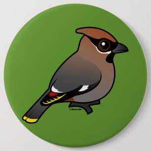 Bohemischer Waxwing Button