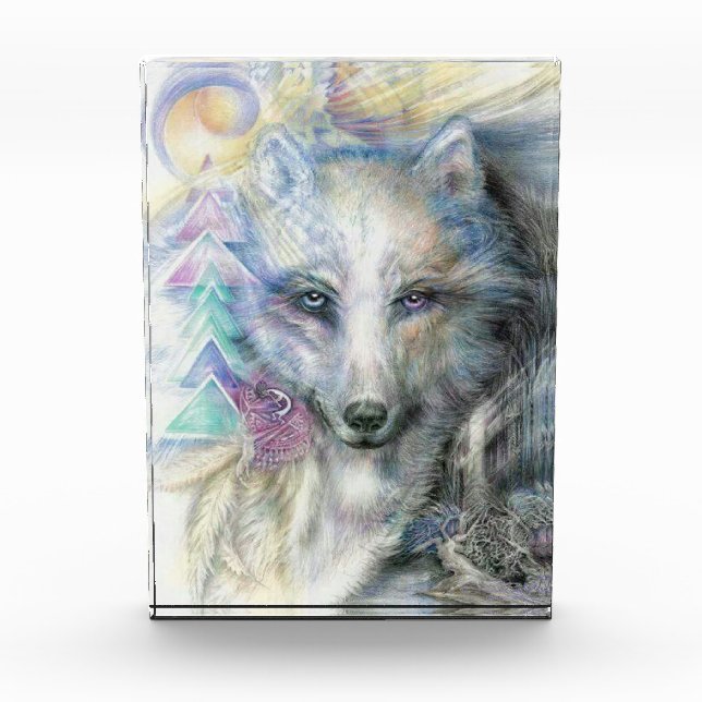 Bohemischer Weißwolf-Foto Fotoblock (Vorderseite)