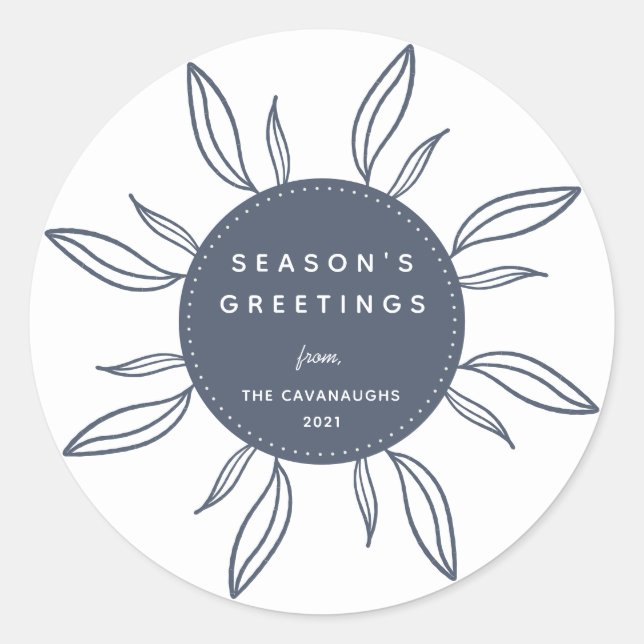 Bohemischer Wreath Holiday Classic Round Sticker (Vorderseite)