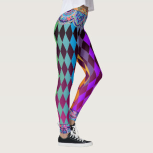 Bohemischer Zirkus-Magenta-Spaßvogel Leggings