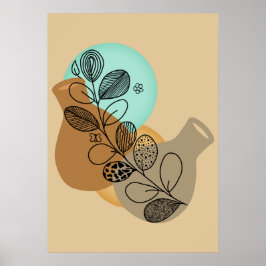 BOHEMISCHES ABSTRAKTES MINIMALISTISCH MIT SCHWARZL POSTER
