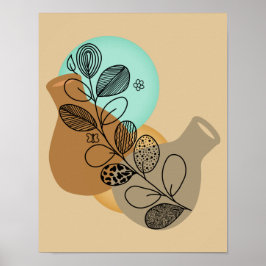 BOHEMISCHES ABSTRAKTES MINIMALISTISCH MIT SCHWARZL POSTER