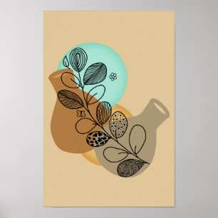 BOHEMISCHES ABSTRAKTES MINIMALISTISCH MIT SCHWARZL POSTER