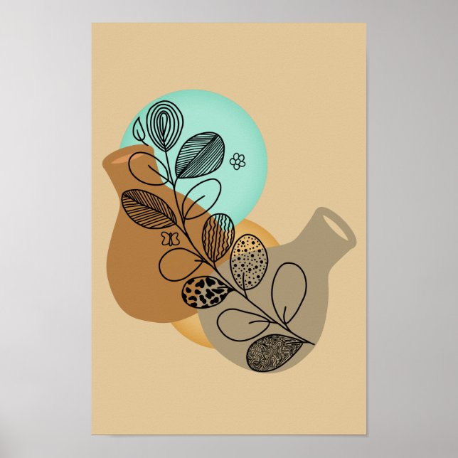 BOHEMISCHES ABSTRAKTES MINIMALISTISCH MIT SCHWARZL POSTER (Vorne)