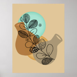 BOHEMISCHES ABSTRAKTES MINIMALISTISCH MIT SCHWARZL POSTER