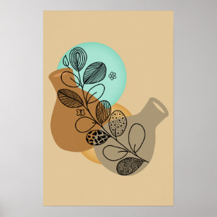 BOHEMISCHES ABSTRAKTES MINIMALISTISCH MIT SCHWARZL POSTER