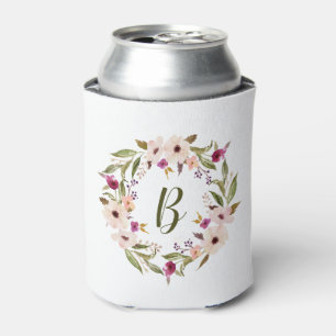 Bohemisches Blumenmuster-Monogramm Dosenkühler