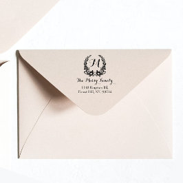 Bohemisches Blumenmuster Monogramm Permastempel