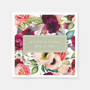 Bohemisches Blumenpapier Napkins Serviette
