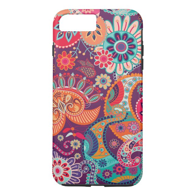 Bohemisches Boho MOD Hippy Chic-Blumen-Muster Case-Mate iPhone Hülle (Rückseite)