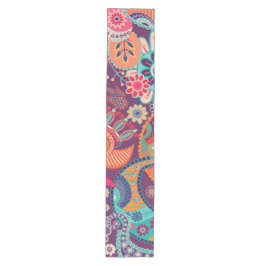 Bohemisches Boho MOD Hippy Chic-Blumen-Muster Mittelgroßer Tischläufer