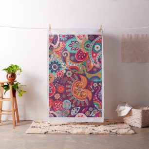 Bohemisches Boho MOD Hippy Chic-Blumen-Muster Stoff