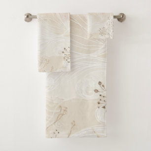 Bohemisches botanisches Blumenmuster Badhandtuch Set