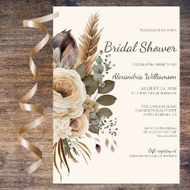 Bohemisches Bouquet & Feathers Brautparty Einladung