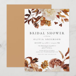 Bohemisches Burnt Orange Fall Floral Brautparty Einladung