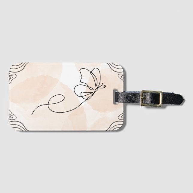Bohemisches Butterfly-Design Gepäckanhänger (Vorderseite (Horizontal))