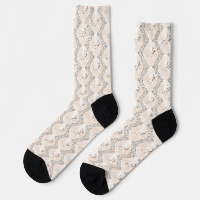Bohemisches Butterfly-Design Socken (Linkes Detail)