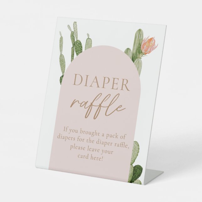 Bohemisches Cactus Wüstendiaper-Raffelzeichen Sockelschild (Vorderseite)