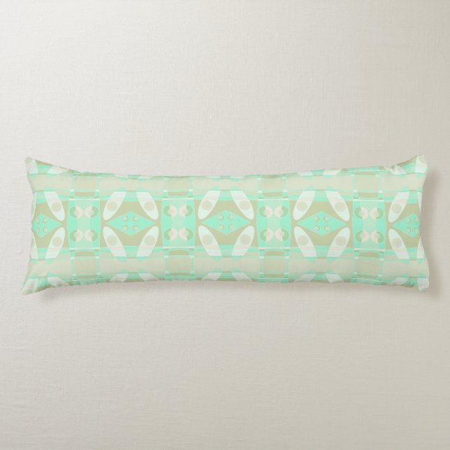 Bohemisches Chintz 23 Pastel Mint Spearmint Olive Seitenschläferkissen (Vorderseite)